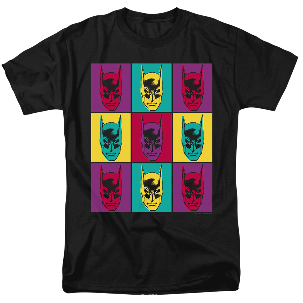 Batman & Warhol Batman Short Sleeve Adult 18-1 T-Shirt, Black - Medium