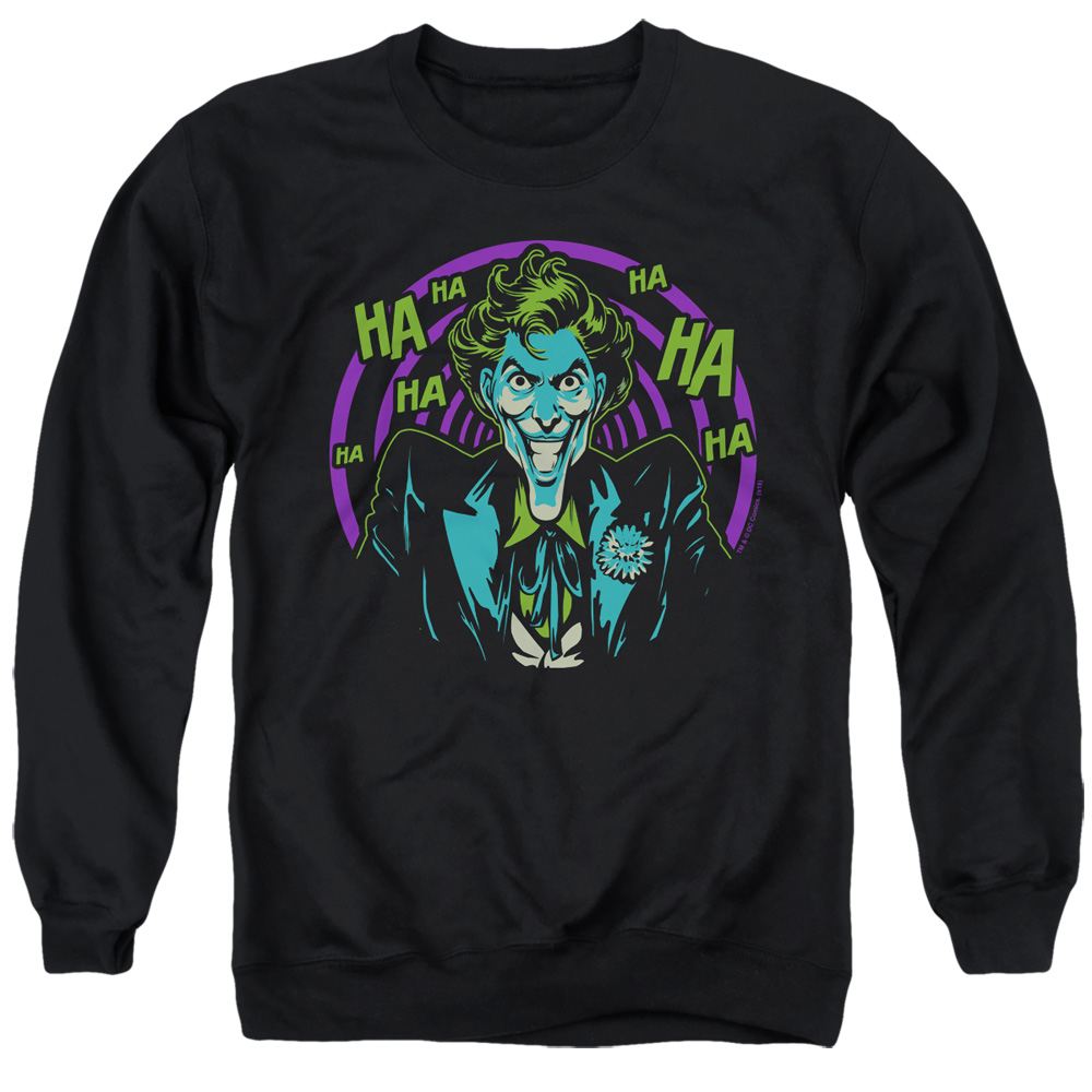Batman & Hahaha-Adult Crewneck Sweatshirt, Black - Medium