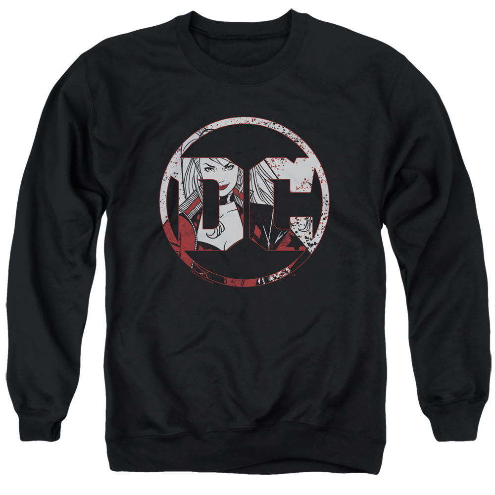 Batman & DC Logo Harley-Adult Crewneck Sweatshirt, Black - 3X