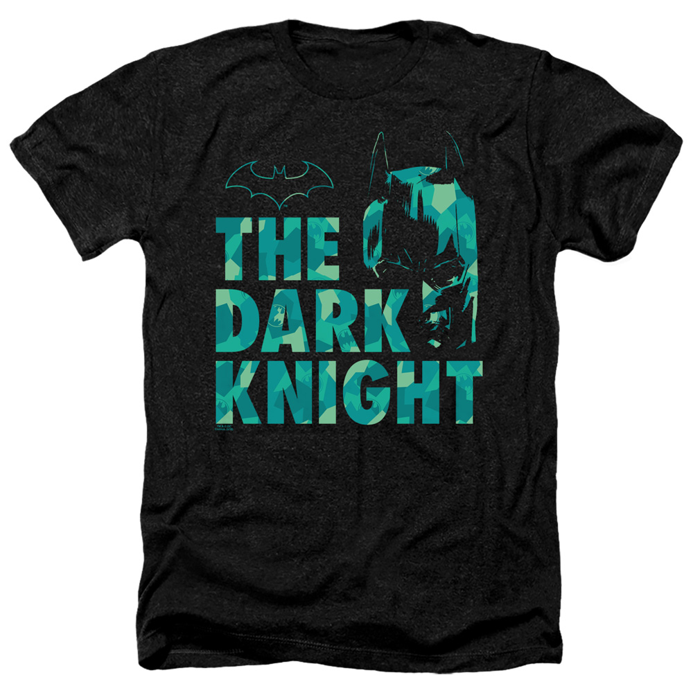 Batman & Cutting Pattern-Adult Heather Short Sleeve T-Shirt, Black - Medium