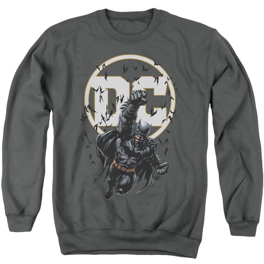 Batman & Batman DC-Adult Crewneck Sweatshirt, Charcoal - Large
