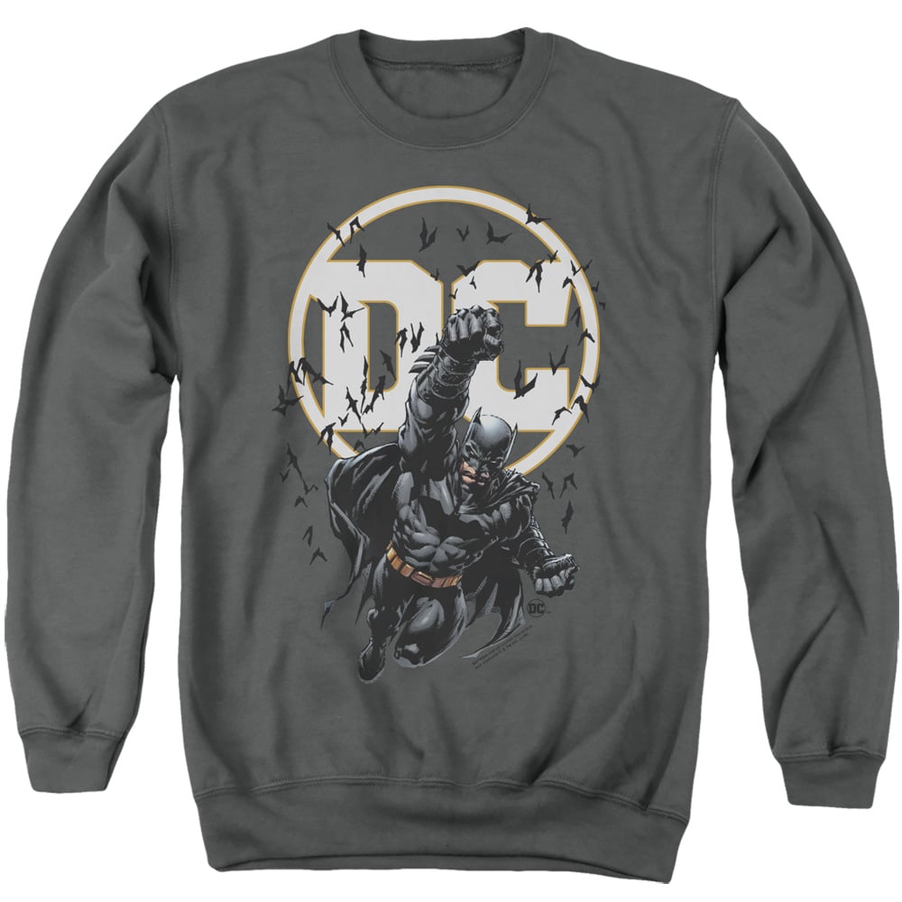 Batman & Batman DC-Adult Crewneck Sweatshirt, Charcoal - 2X