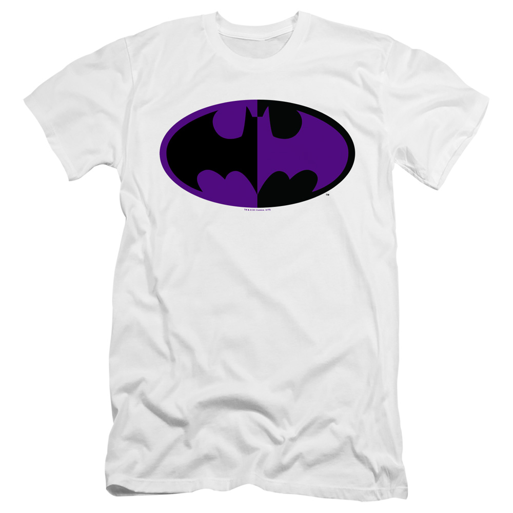 BM2918-PSF-1 Batman & Split Symbol-HBO Short Sleeve Adult 30-1 T-Shirt, White - Small