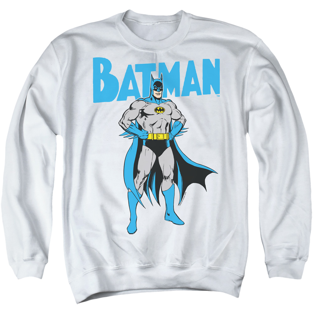 BM2924-AS-4 Batman & Stance-Adult Crewneck Sweatshirt, White - Extra Large -  Trevco