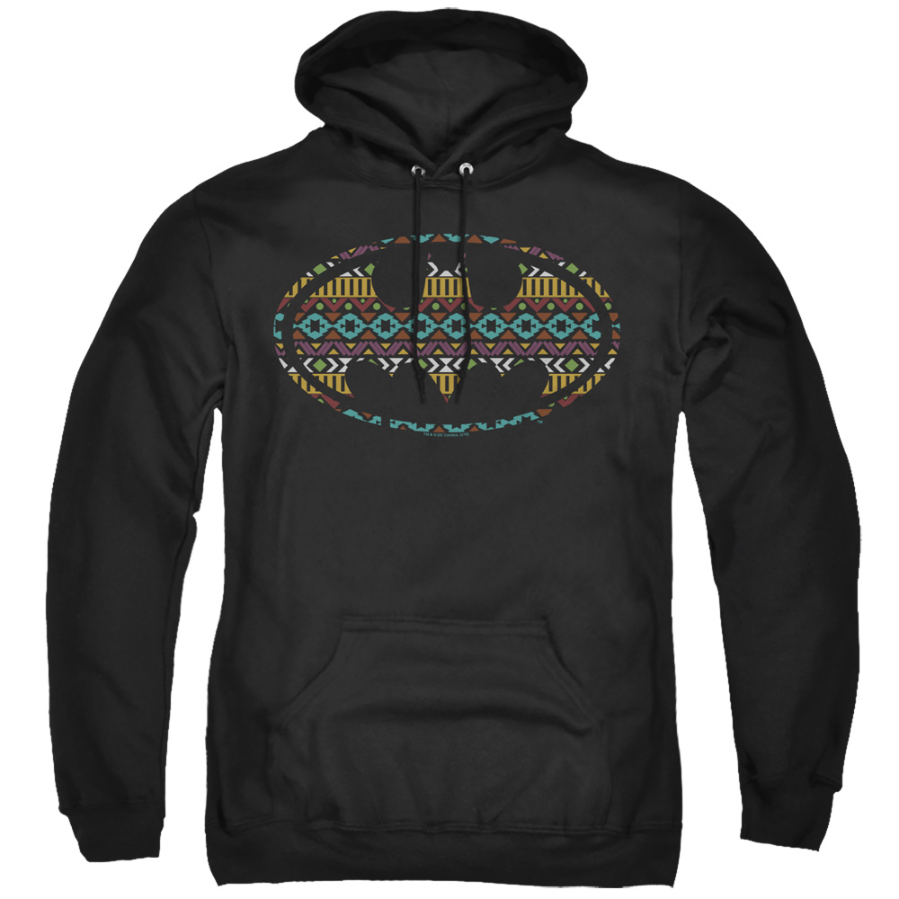 BM2926-AFTH-7 Batman & Aztec Fill-Adult Pull-Over Hoodie, Black - 4X -  Trevco