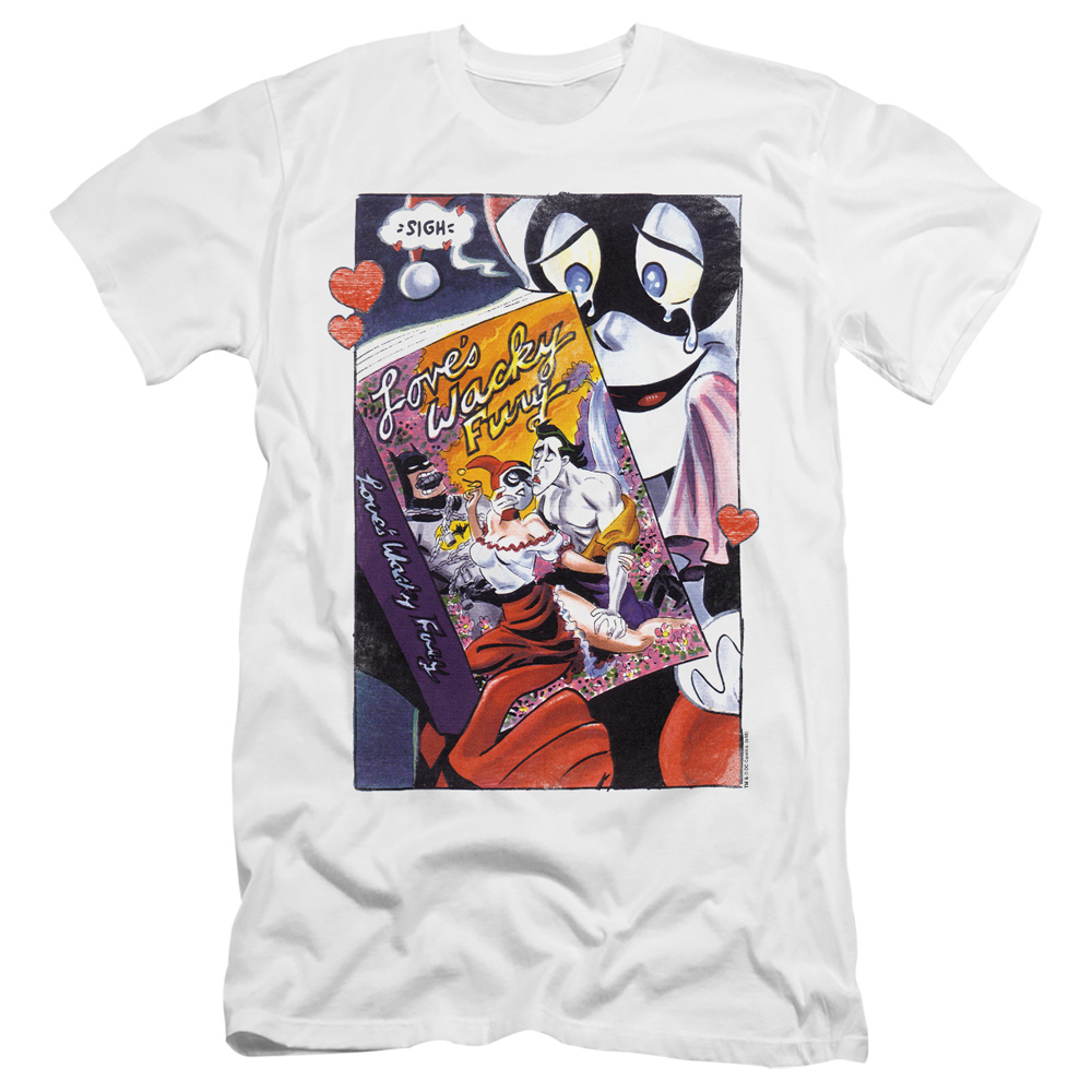 BM2928-PSF-1 Batman & Loves Wacky Fury-HBO Short Sleeve Adult 30-1 T-Shirt, White - Small