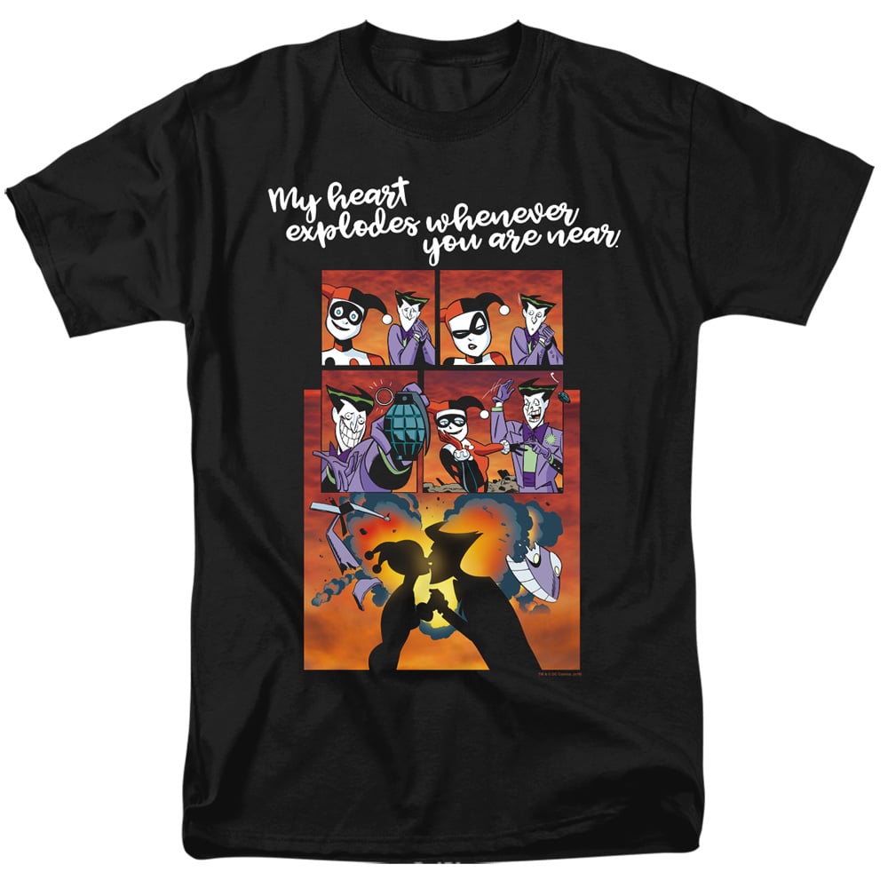 Batman & Explode Short Sleeve Adult 18-1 T-Shirt, Black - 3X