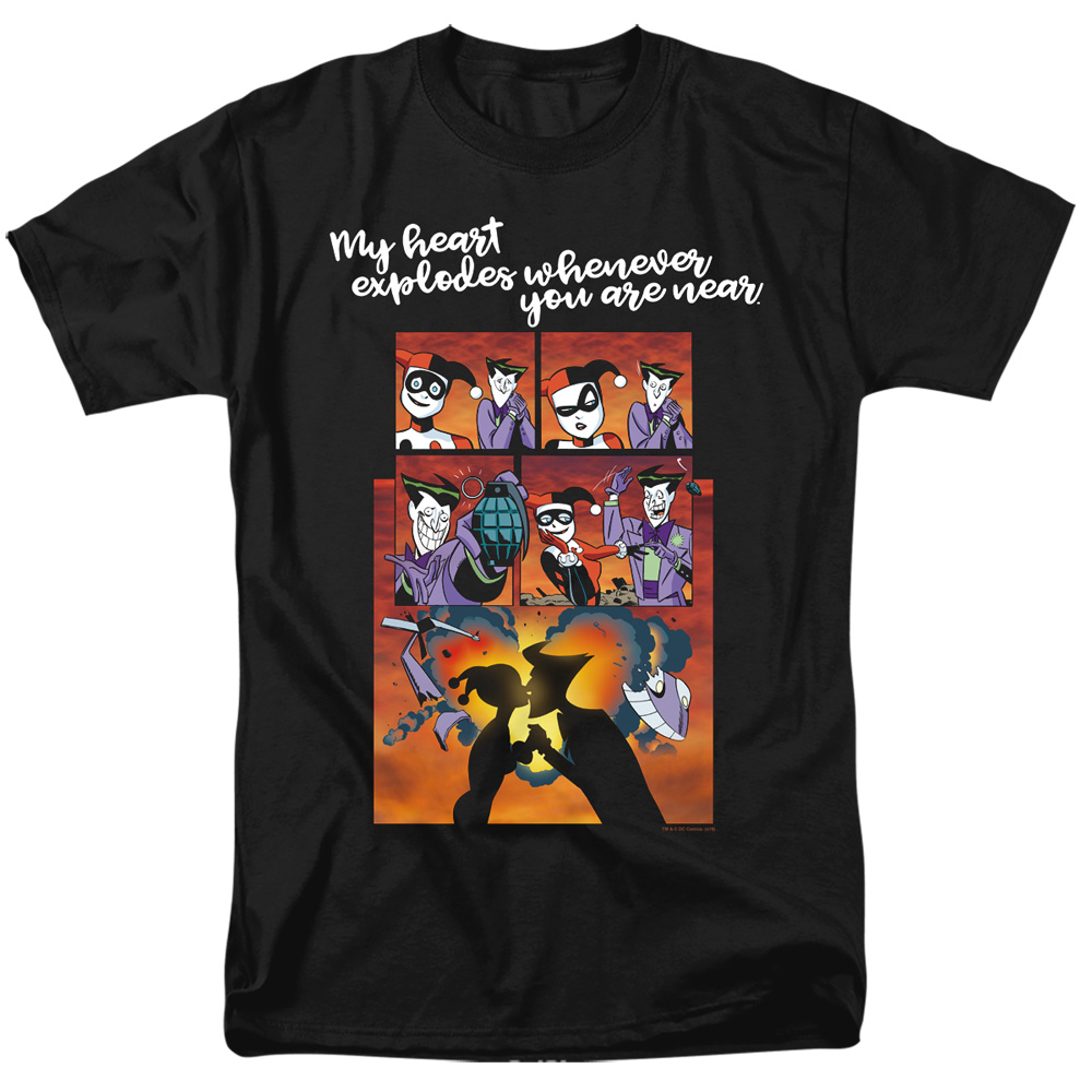 Batman & Explode Short Sleeve Adult 18-1 T-Shirt, Black - 5X