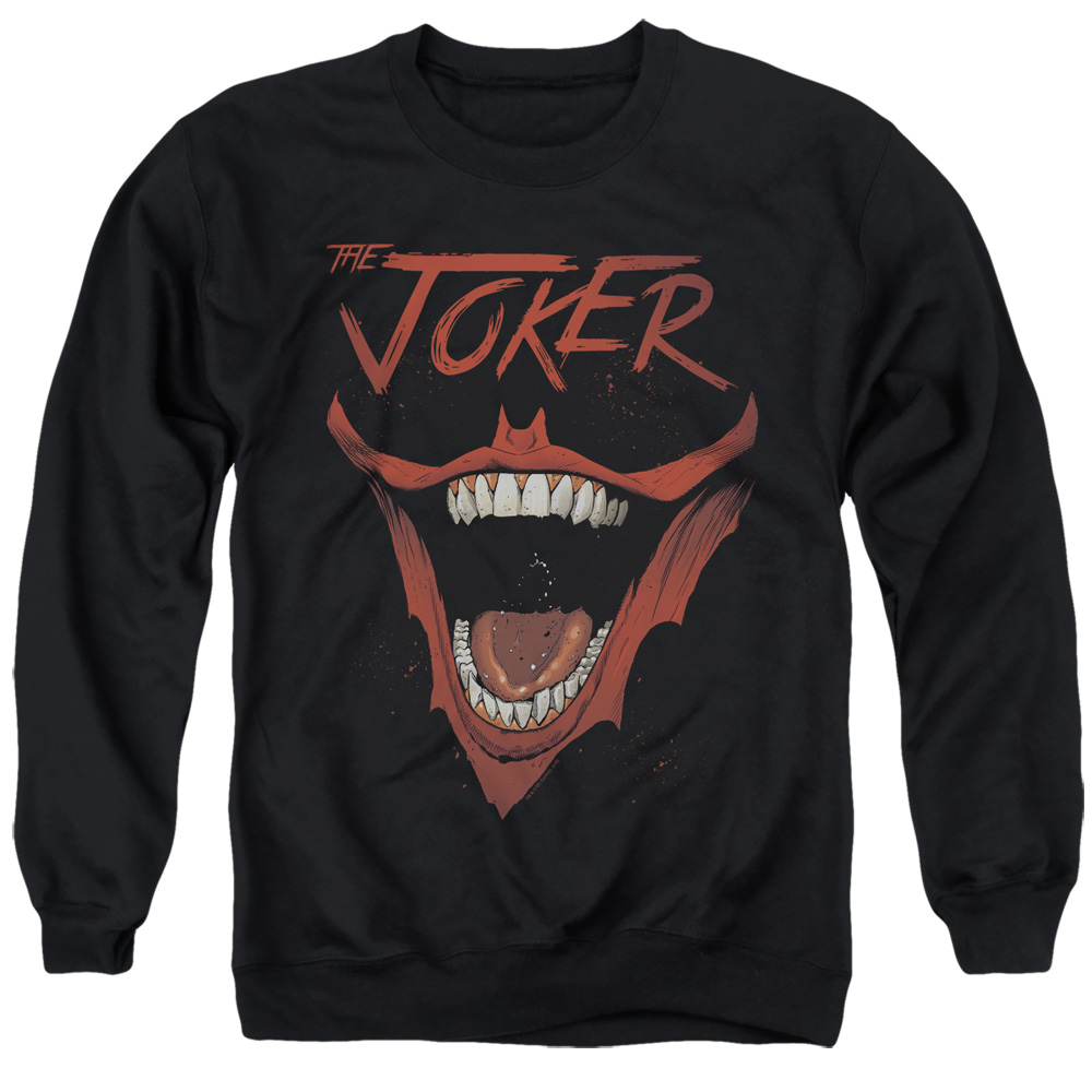 Batman & Joker Bat Laugh-Adult Crewneck Sweatshirt, Black - Medium