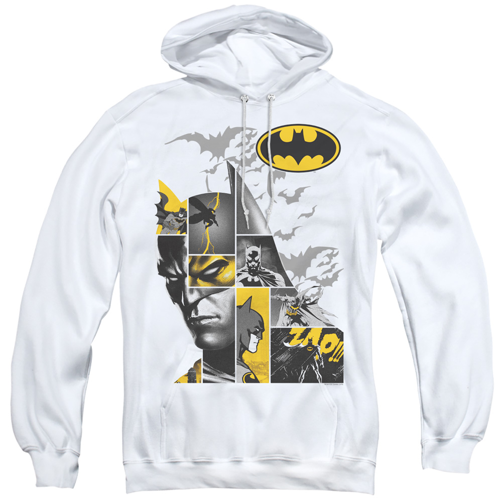 Batman Long Live-Adult Pull-Over Hoodie, White - Extra Large