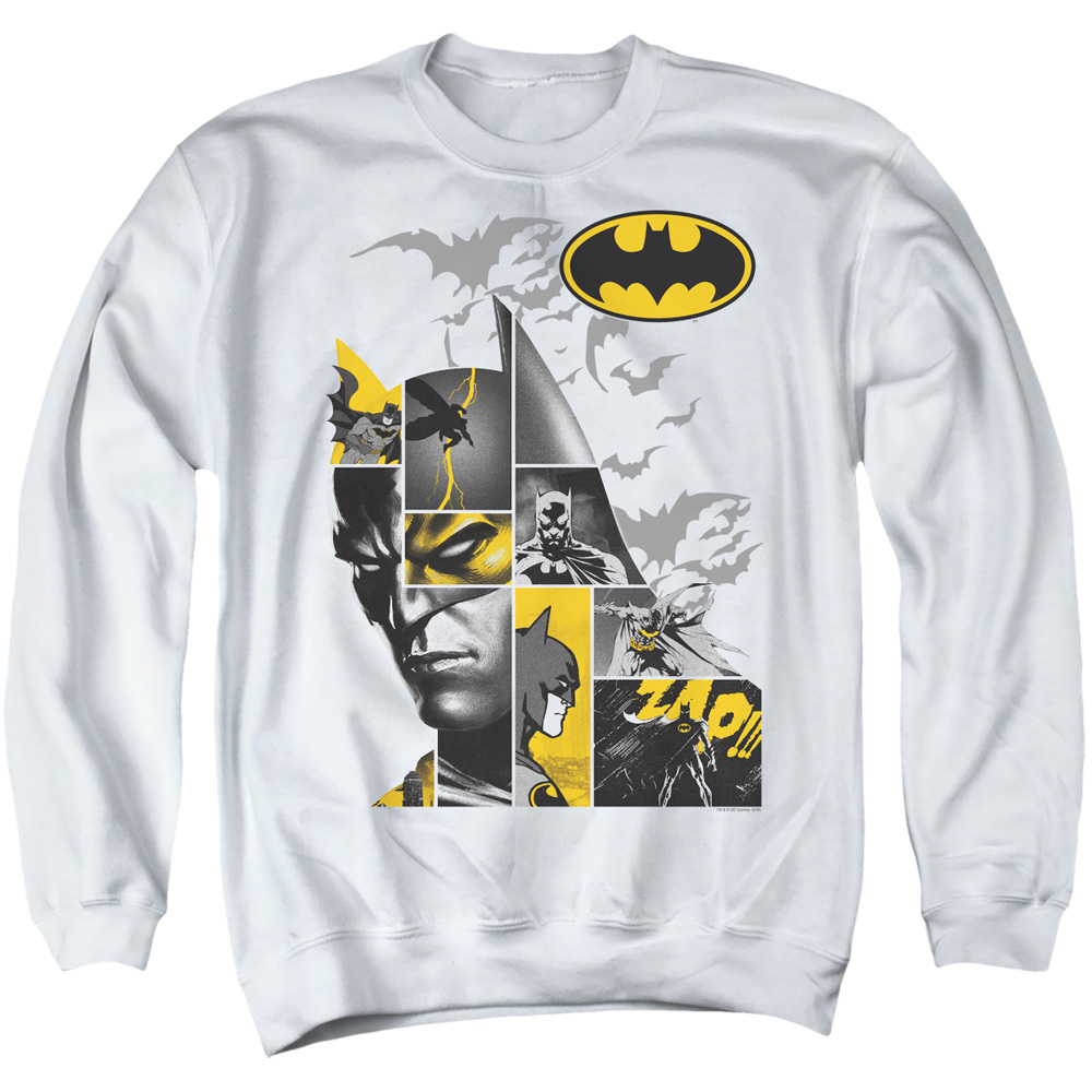 Batman Long Live-Adult Crewneck Sweatshirt, White - Small