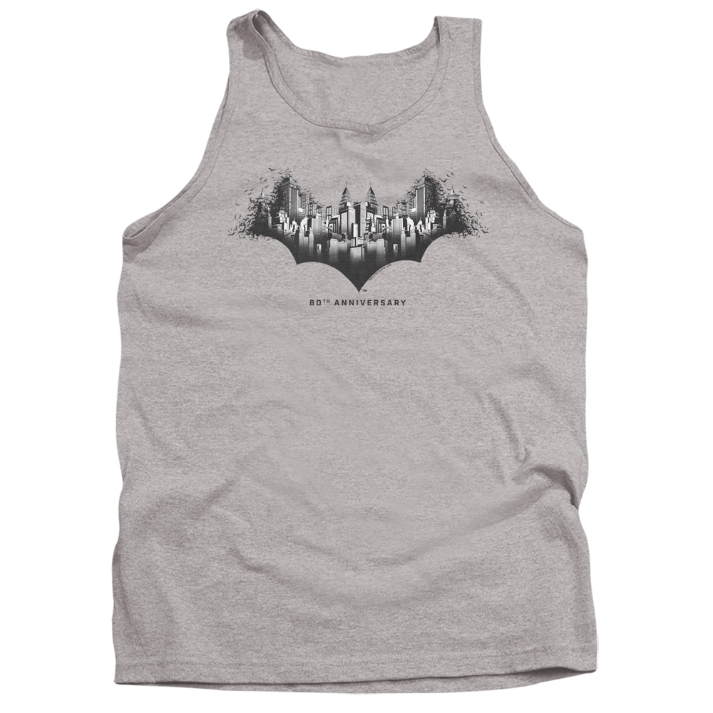 Batman Gotham Shield-Adult Tank Top, Athletic Heather - Small