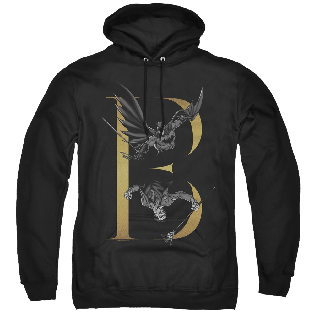 Batman B-Adult Pull-Over Hoodie, Black - Medium