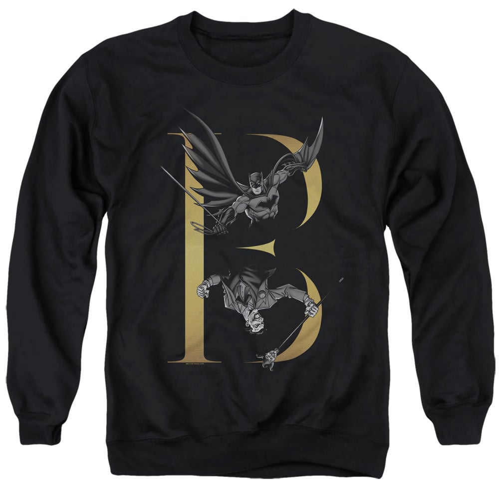 Batman B-Adult Crewneck Sweatshirt, Black - 2X