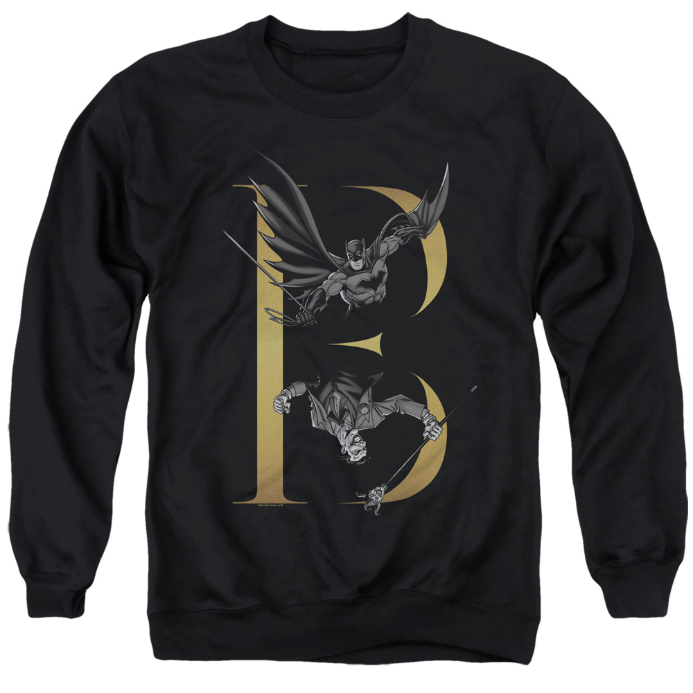 Batman B-Adult Crewneck Sweatshirt, Black - 3X