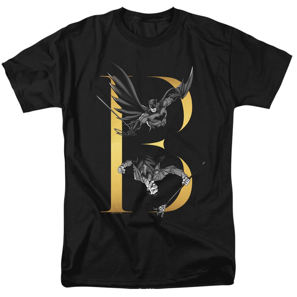 Batman B Short Sleeve Adult 18-1 T-Shirt, Black - Medium