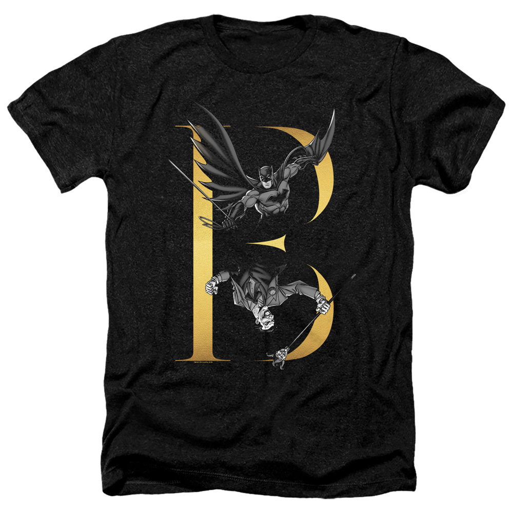 Batman B-Adult Heather T-Shirt, Black - Extra Large
