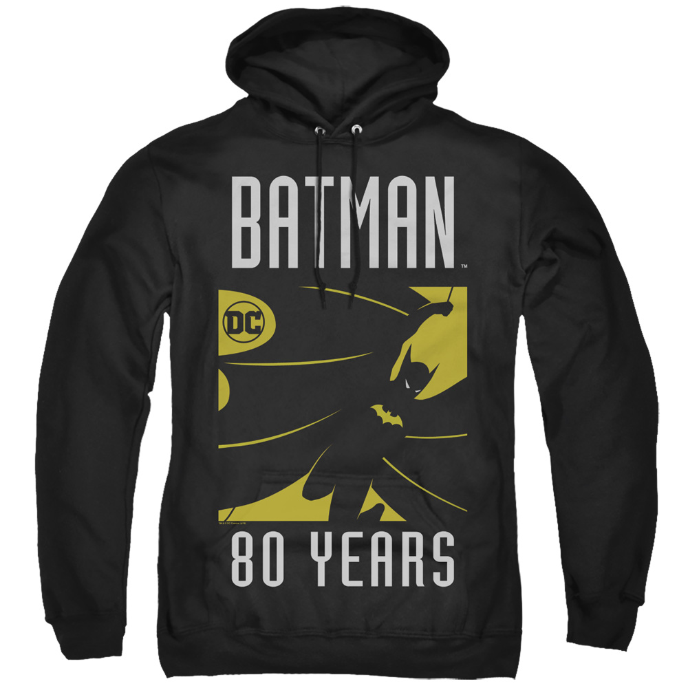 Batman Silhouette-Adult Pull-Over Hoodie, Black - 2X