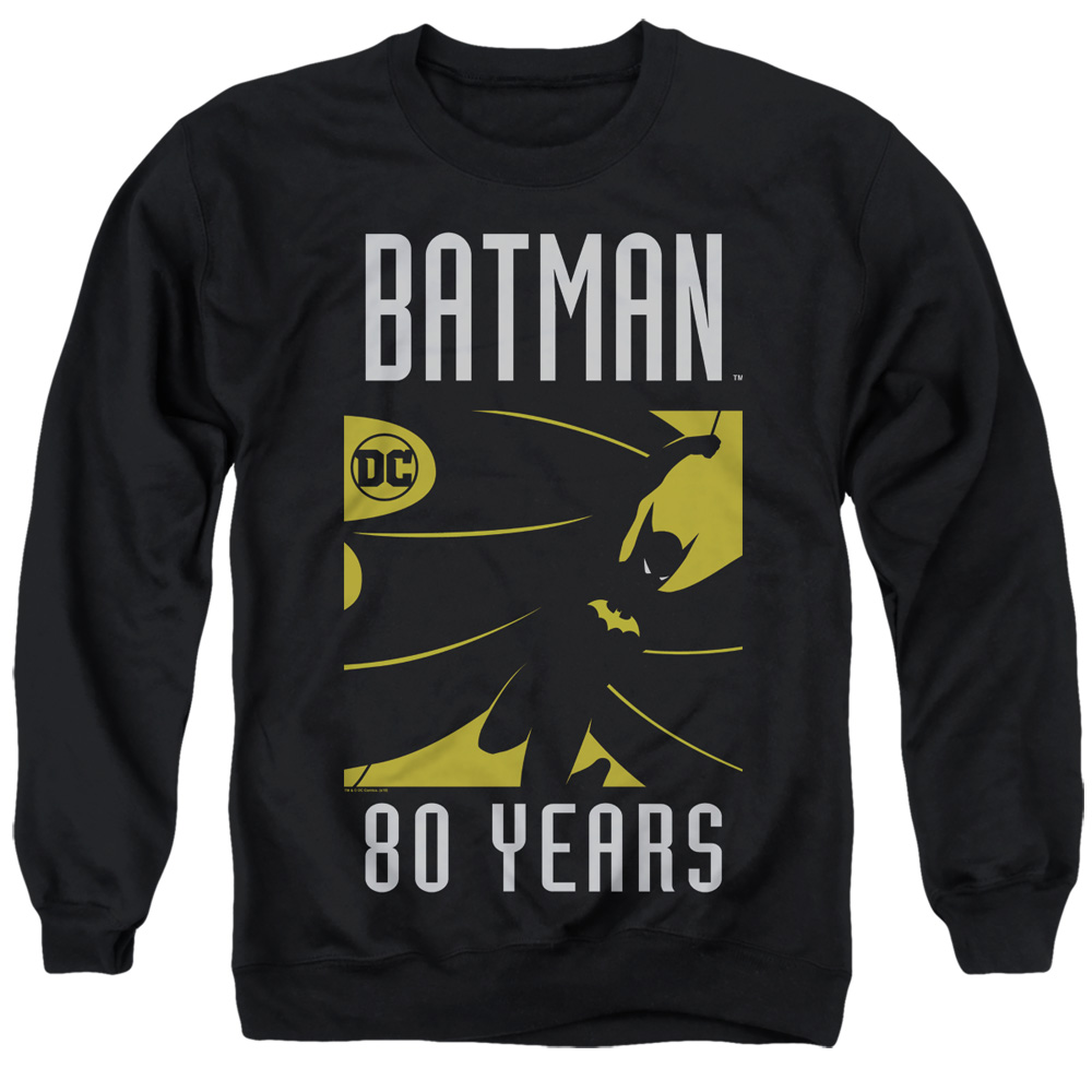 Batman Silhouette-Adult Crewneck Sweatshirt, Black - Medium