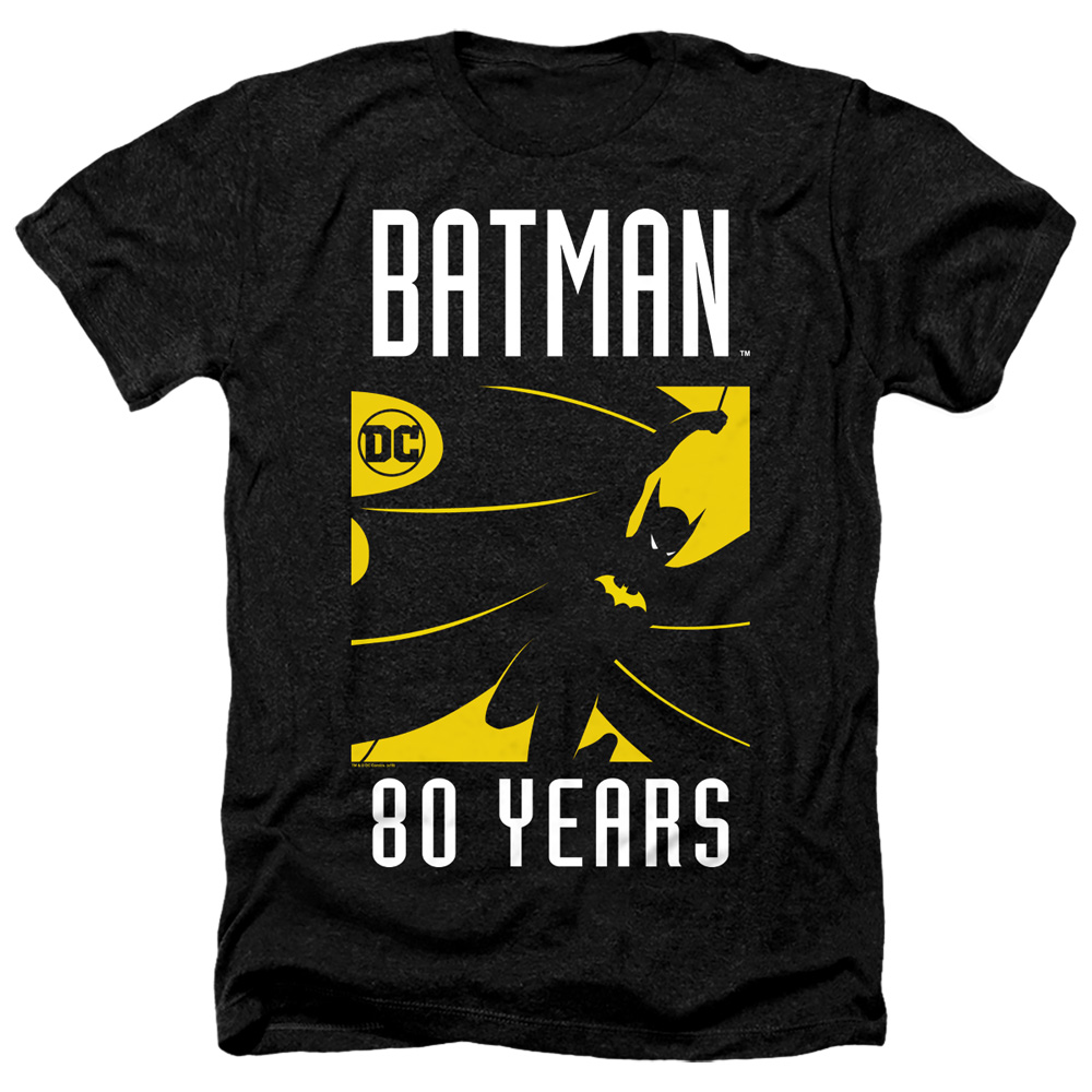 Batman Silhouette-Adult Heather T-Shirt, Black - Medium