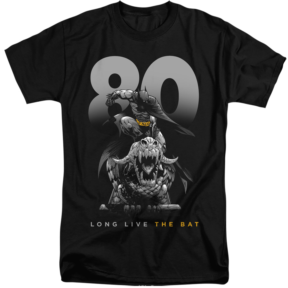 BM2948-ATT-6 Batman Big 80 Short Sleeve Adult Tall 18-1 T-Shirt, Black - 3X
