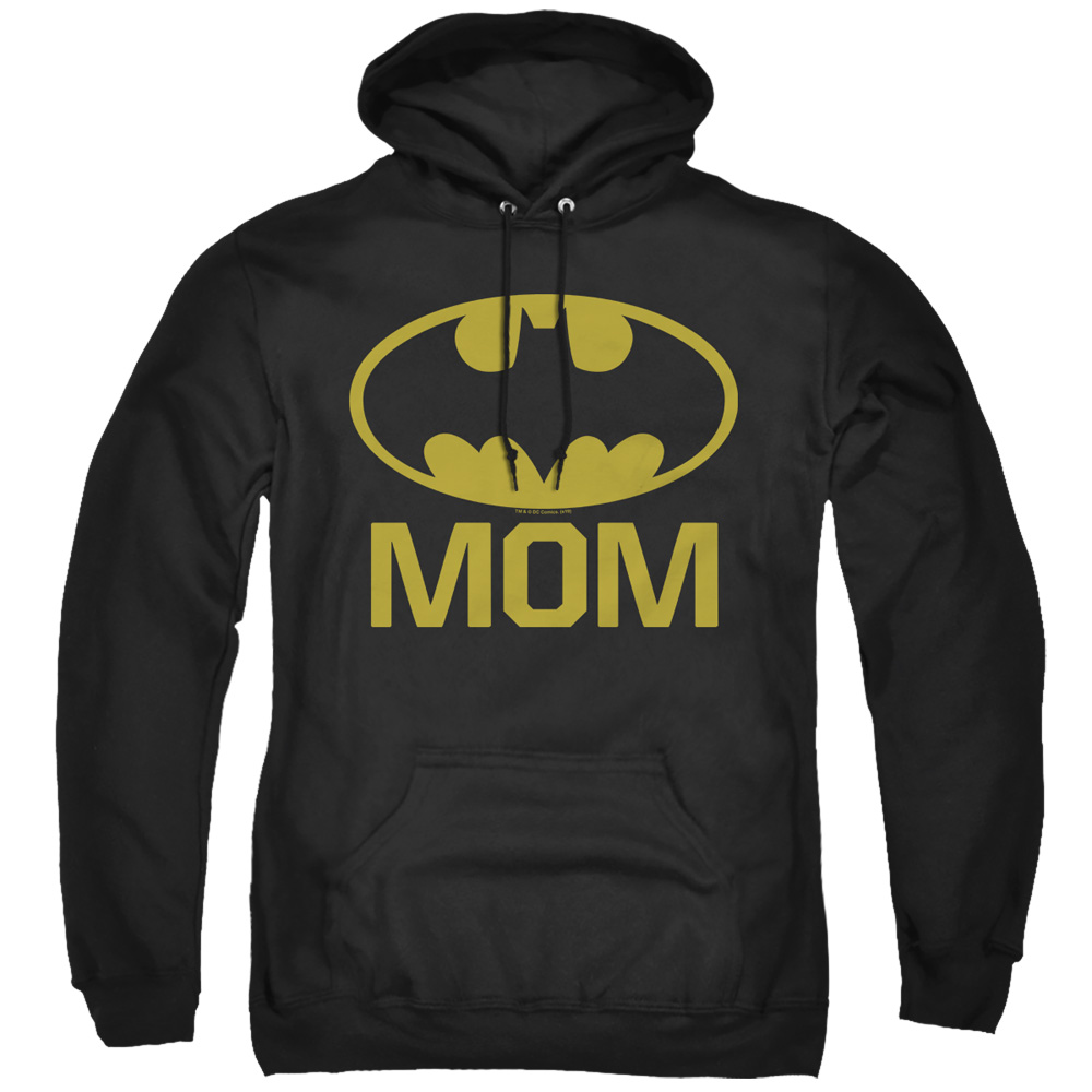 Batman Bat Mom Adult Pull-Over Hoodie, Black - Medium