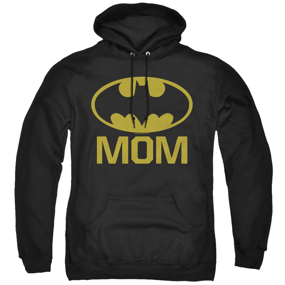 Batman Bat Mom Adult Pull-Over Hoodie, Black - Large