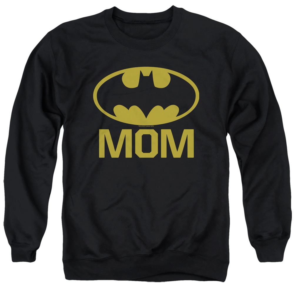 Batman Bat Mom Adult Crewneck Sweatshirt, Black - Small