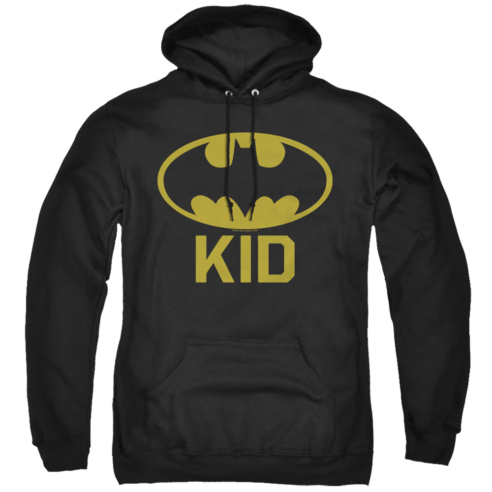 BM2952-AFTH-7 Batman Bat KID Adult Pull-Over Hoodie, Black - 4X -  Trevco