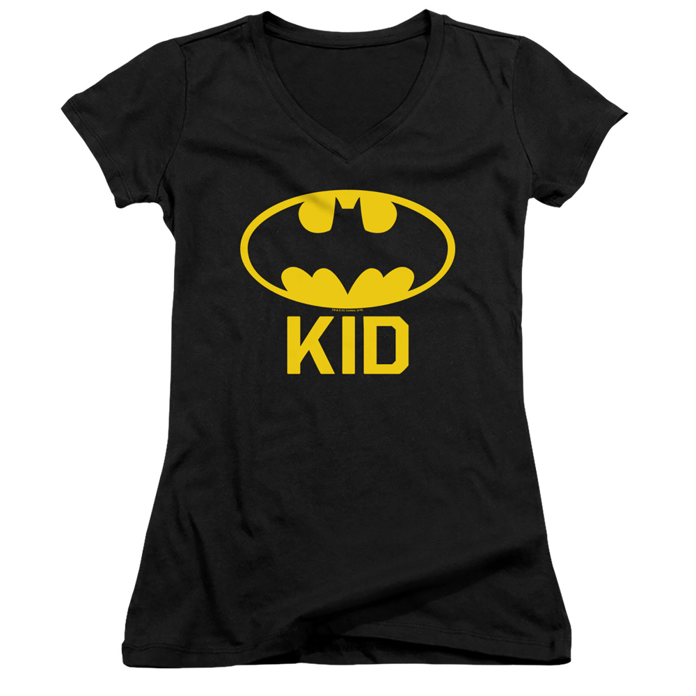 BM2952-JV-2 Batman Bat KID Junior V-Neck T-Shirt, Black - Medium -  Trevco