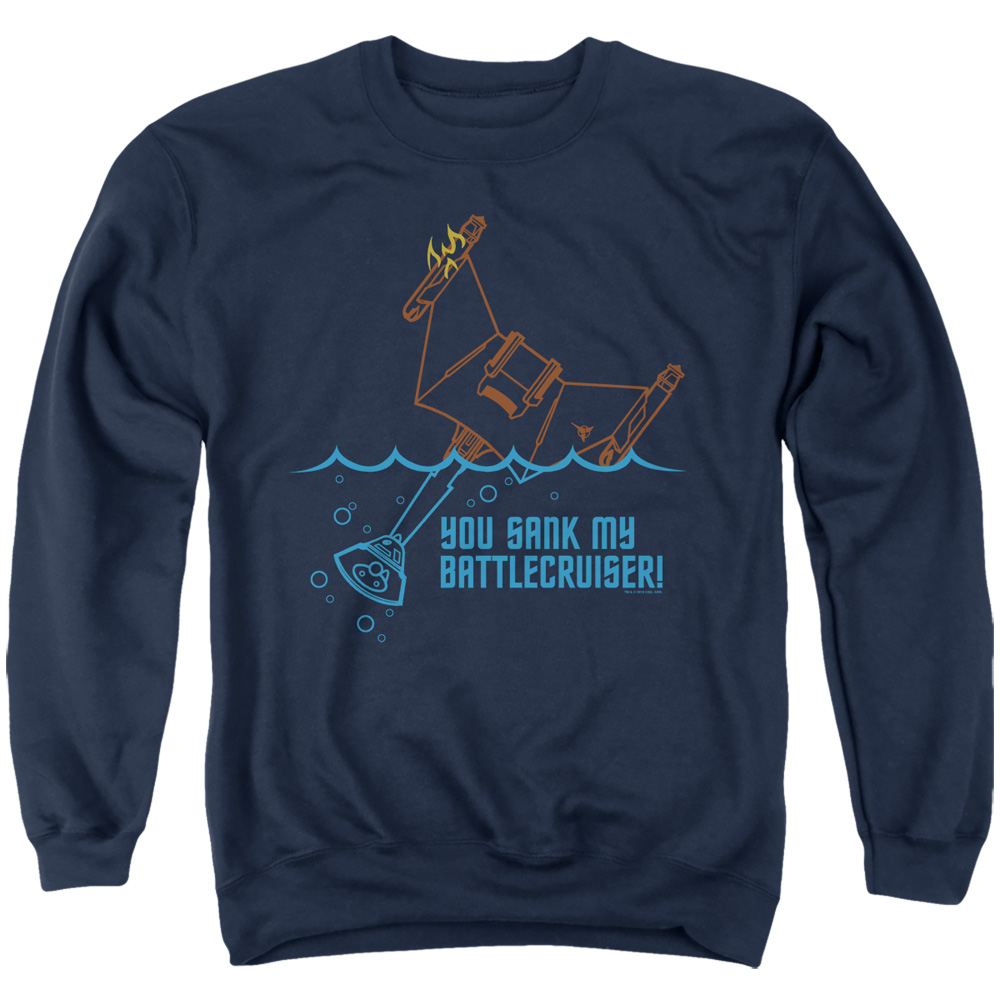 CBS1196-AS-6 Star Trek & Battlecruiser-Adult Crewneck Sweatshirt, Navy - 3X