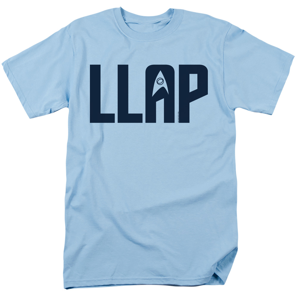 CBS1648-AT-2 Star Trek & Llap-Short Sleeve Adult 18-1 T-Shirt, Light Blue - Medium