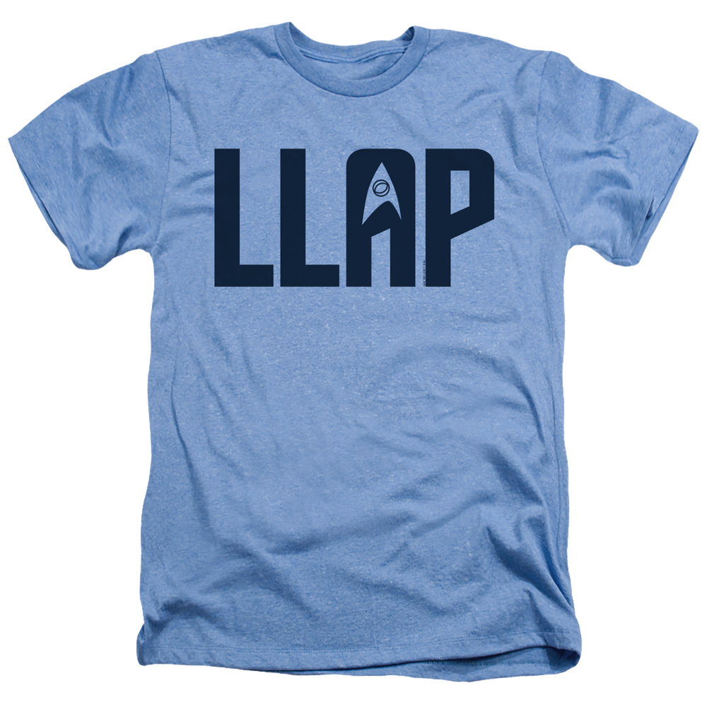 CBS1648-HA-2 Star Trek & Llap-Adult Heather T-Shirt, Light Blue - Medium