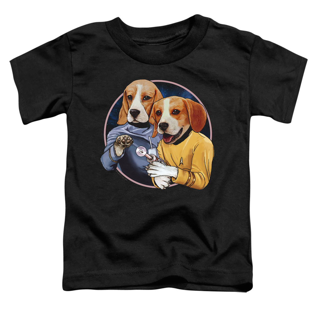 Star Trek & Trek Dogs-Short Sleeve Toddler Tee, Black - Small 2T