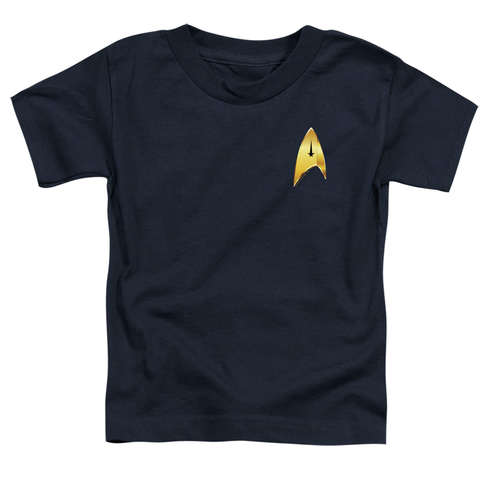 Star Trek Discovery & Command Badge-Short Sleeve Toddler Tee, Navy - Small 2T