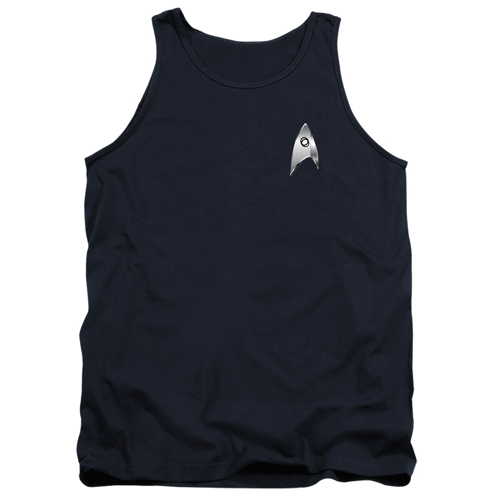Star Trek Discovery & Sciences Badge-Adult Tank Top, Navy - Small
