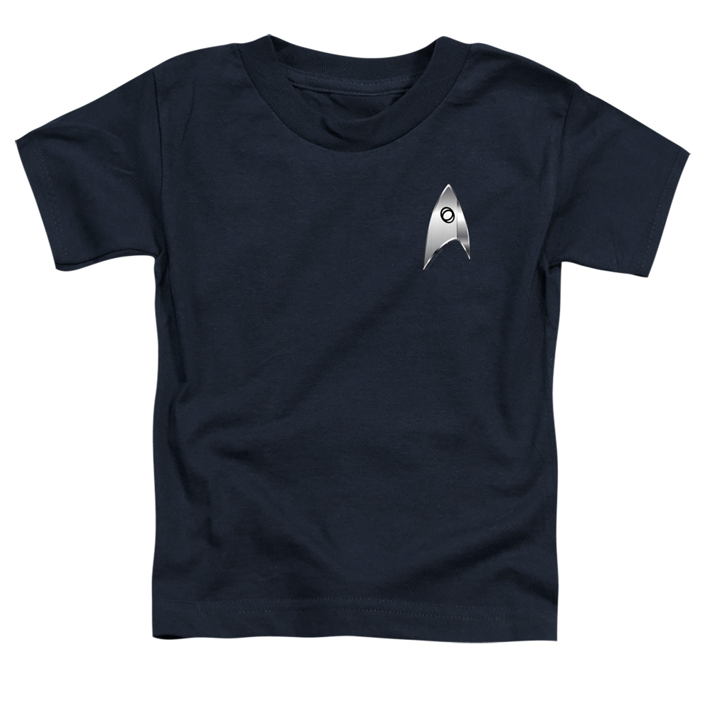 Star Trek Discovery & Sciences Badge-Short Sleeve Toddler Tee, Navy - Medium 3T