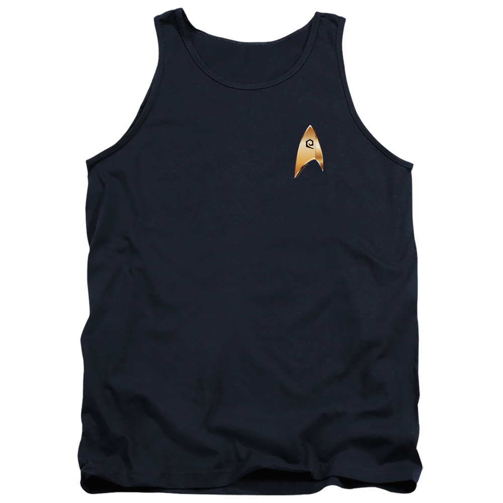 CBS2560-TK-2 Star Trek Discovery & Operations Badge-Adult Tank Top, Navy - Medium