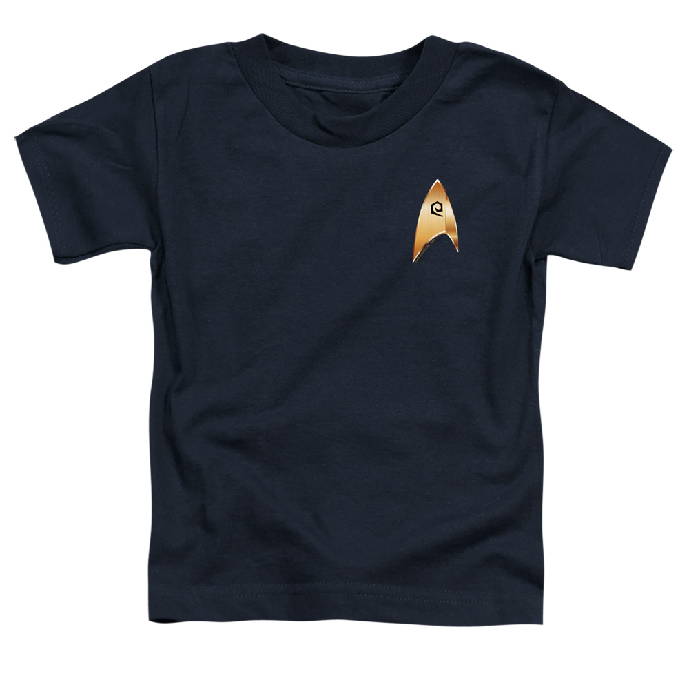 Star Trek Discovery & Operations Badge-Short Sleeve Toddler Tee, Navy - Medium 3T