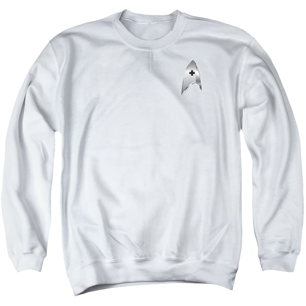 Star Trek Discovery & Medical Badge-Adult Crewneck Sweatshirt, White - 2X