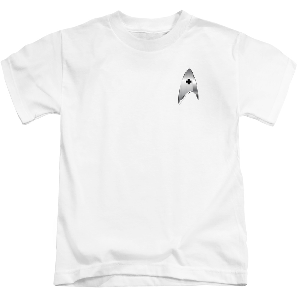 CBS2561-KT-3 Star Trek Discovery & Medical Badge-Short Sleeve Juvenile 18-1 T-Shirt, White - Large 7