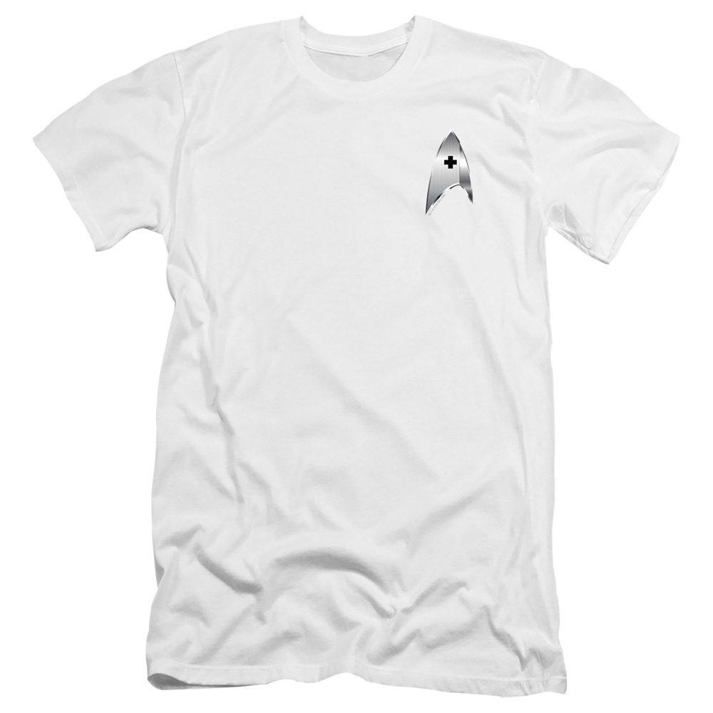CBS2561-PSF-5 Star Trek Discovery & Medical Badge-HBO Short Sleeve Adult 30-1 T-Shirt, White - 2X