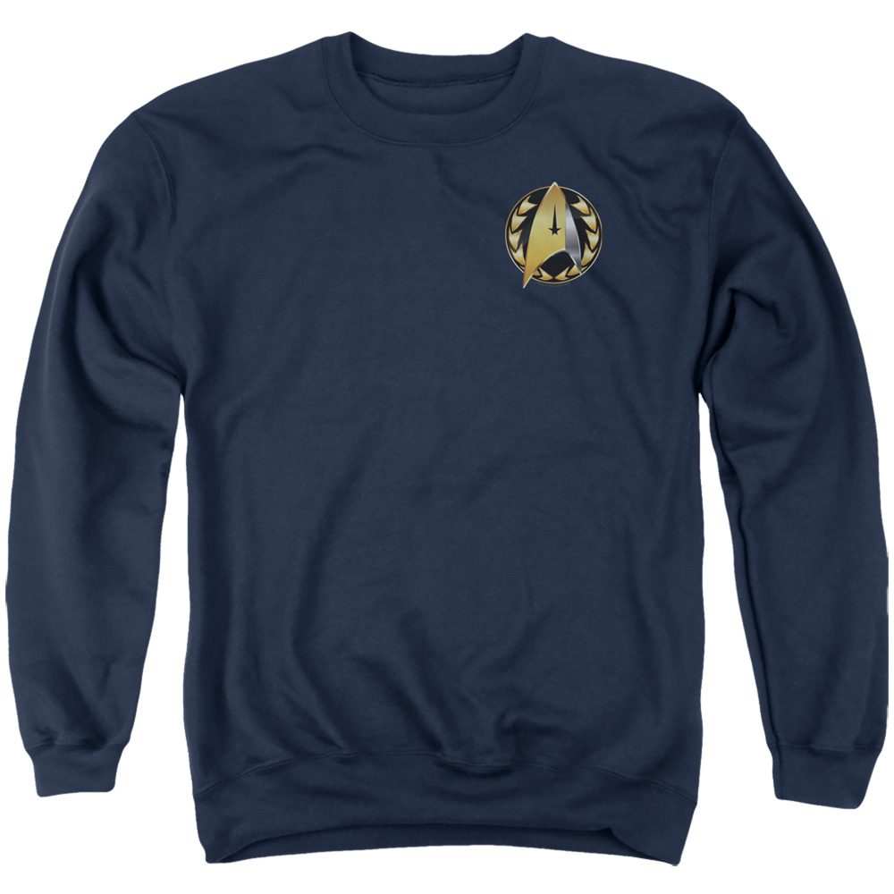 Star Trek Discovery & Admiral Badge-Adult Crewneck Sweatshirt, Navy - 3X
