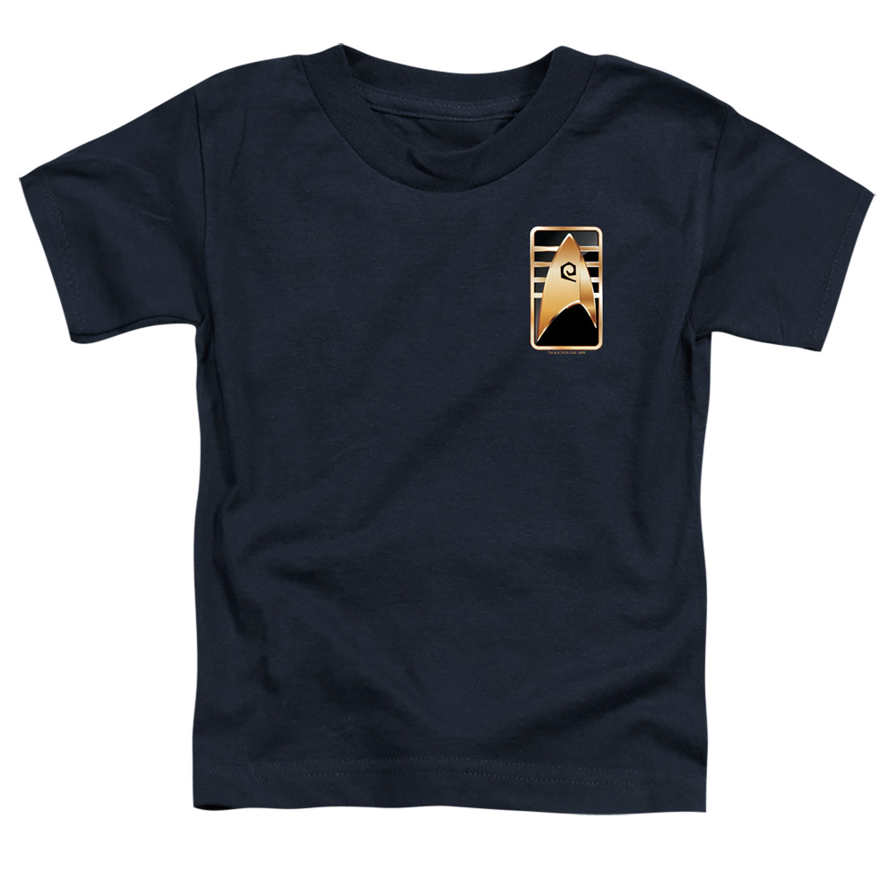 Star Trek Discovery & Cadet Badge-Short Sleeve Toddler Tee, Navy - Small 2T