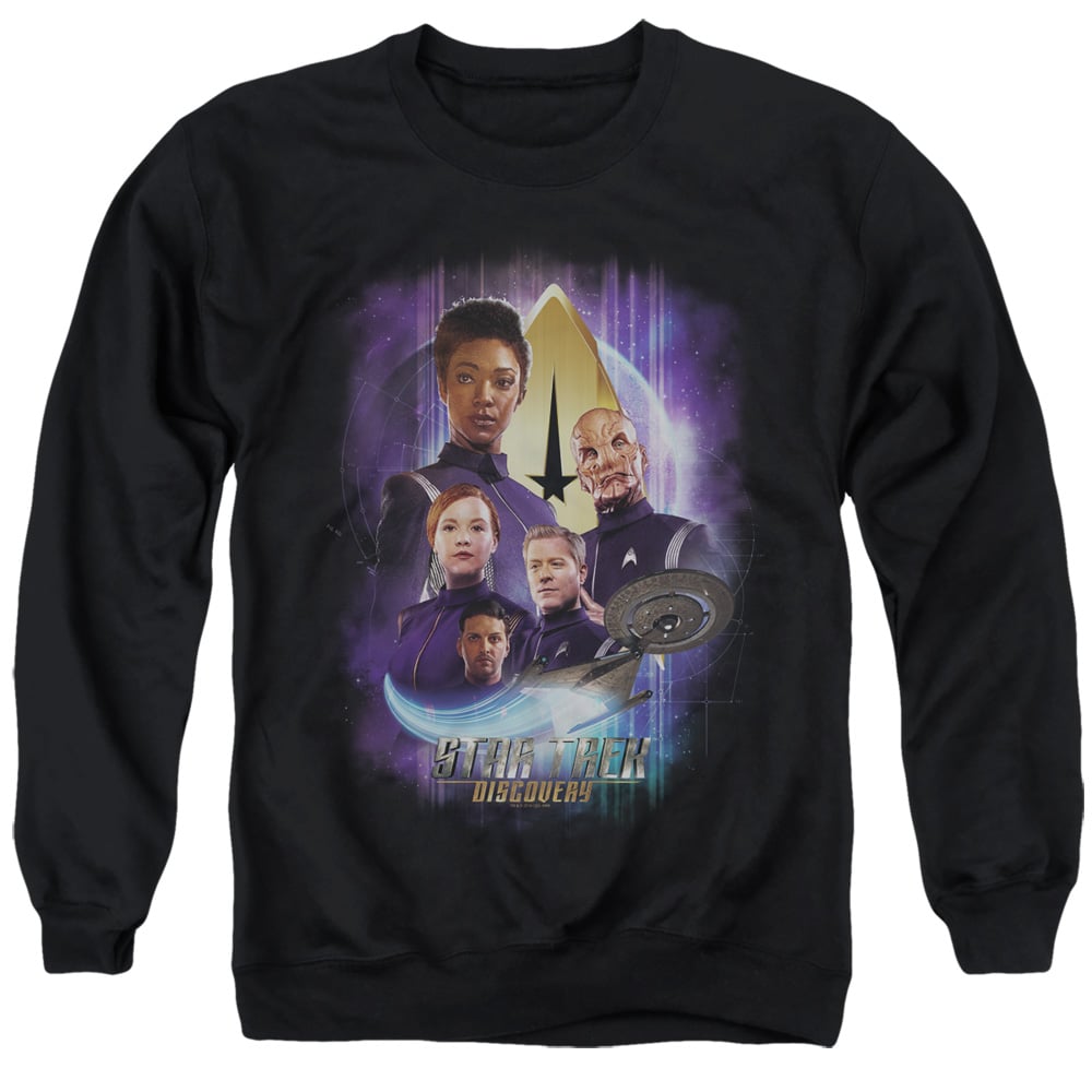 CBS2570-AS-6 Star Trek Discovery & Discoverys Finest-Adult Crewneck Sweatshirt, Black - 3X