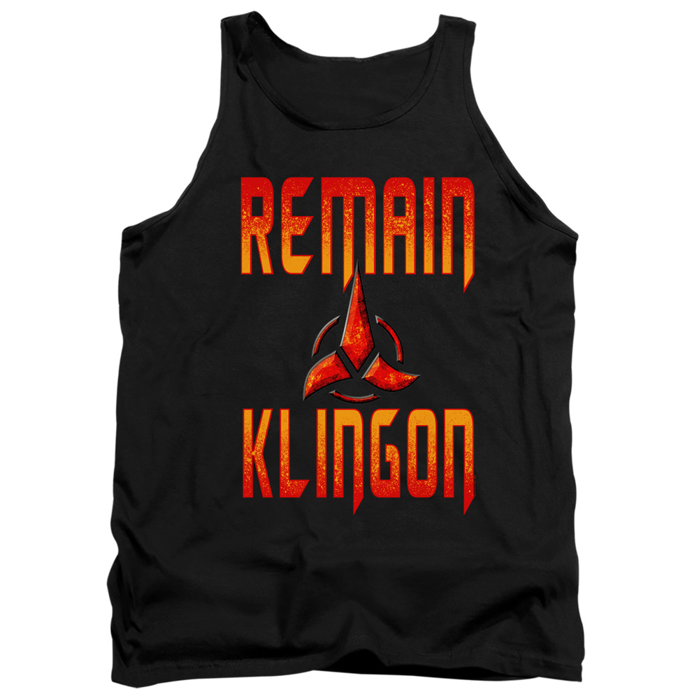 Star Trek Discovery & Remain Klingon-Adult Tank Top, Black - Medium