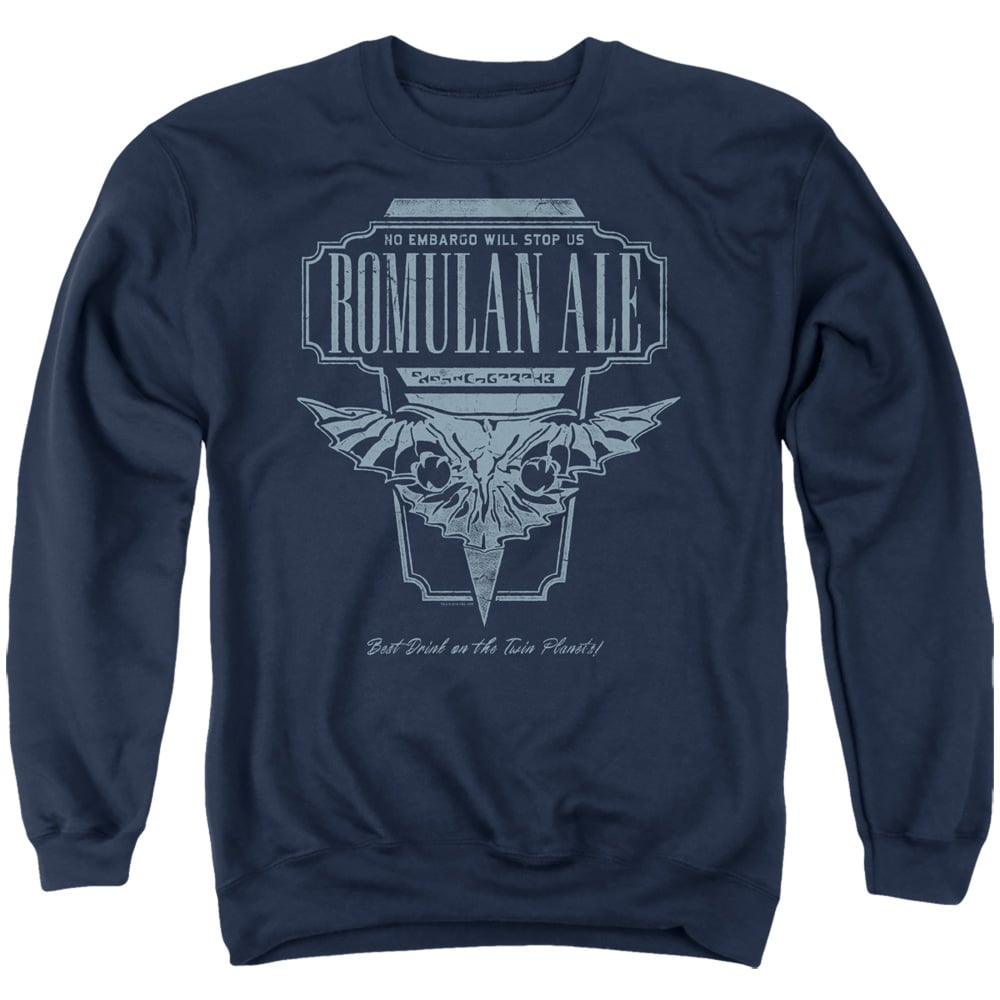 CBS2577-AS-5 Star Trek The Next Generation & Romulan Ale-Adult Crewneck Sweatshirt, Navy - 2X