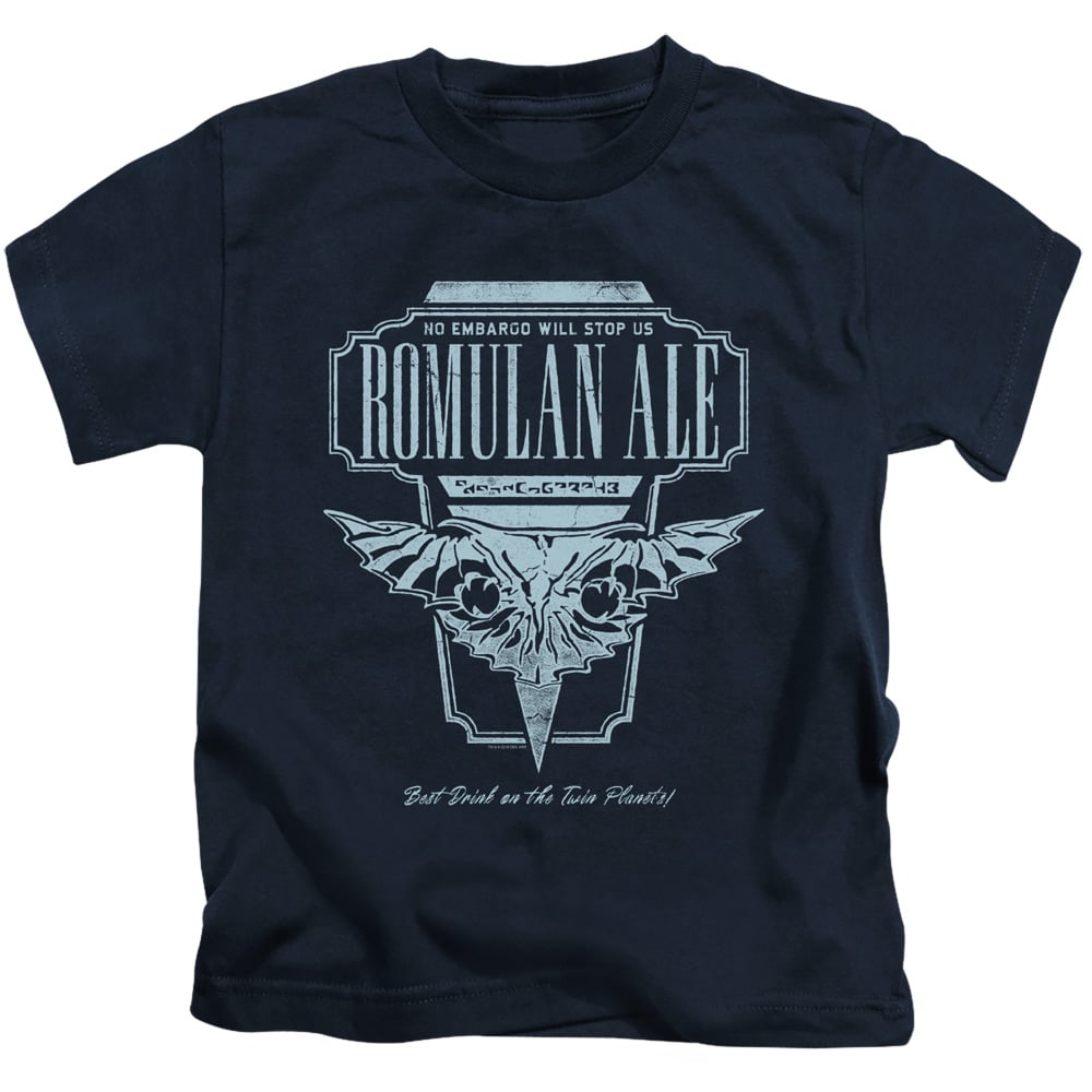 CBS2577-KT-2 Star Trek The Next Generation & Romulan Ale-Short Sleeve Juvenile 18-1 T-Shirt, Navy - Medium 5-6