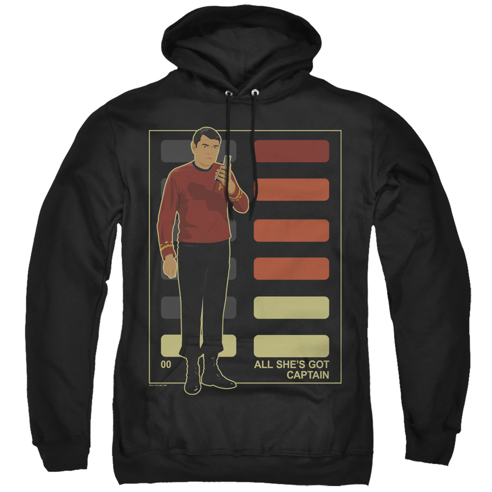Star Trek & All Shes Got Captain-Adult Pull-Over Hoodie, Black - Medium