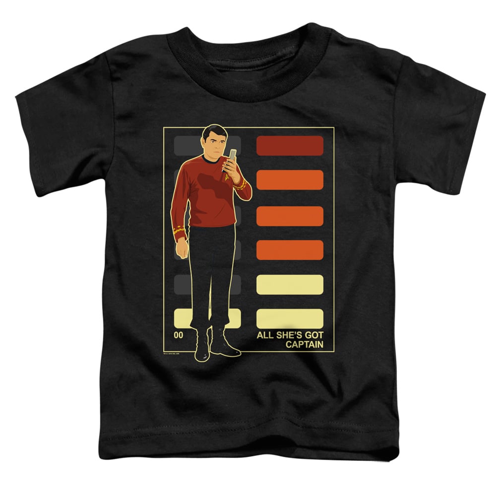 Star Trek & All Shes Got Captain-Short Sleeve Toddler Tee, Black - Medium 3T